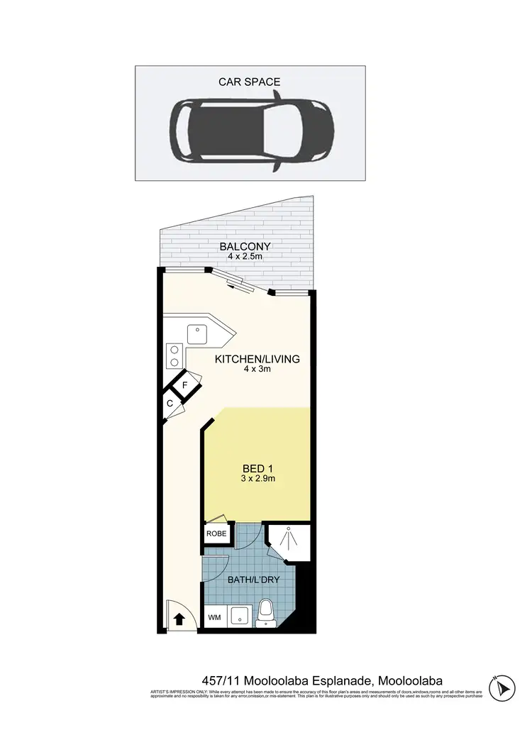 Floorplan of Homely unit listing, 457/11 Mooloolaba Esplanade, Mooloolaba QLD 4557