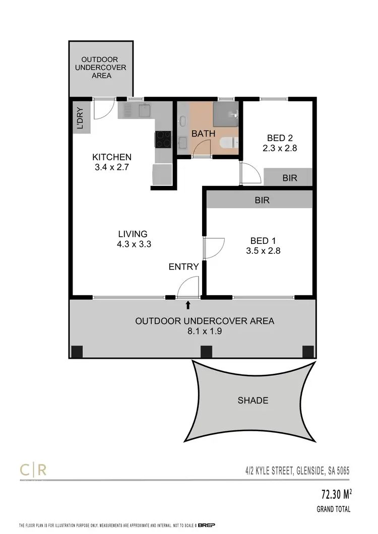 Floorplan of Homely unit listing, 4/2 Kyle Street, Glenside SA 5065