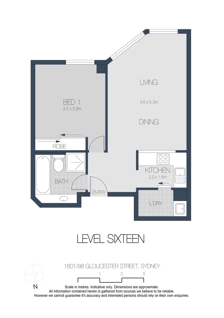 Floorplan of Homely apartment listing, 1601/98 Gloucester Street, The Rocks NSW 2000