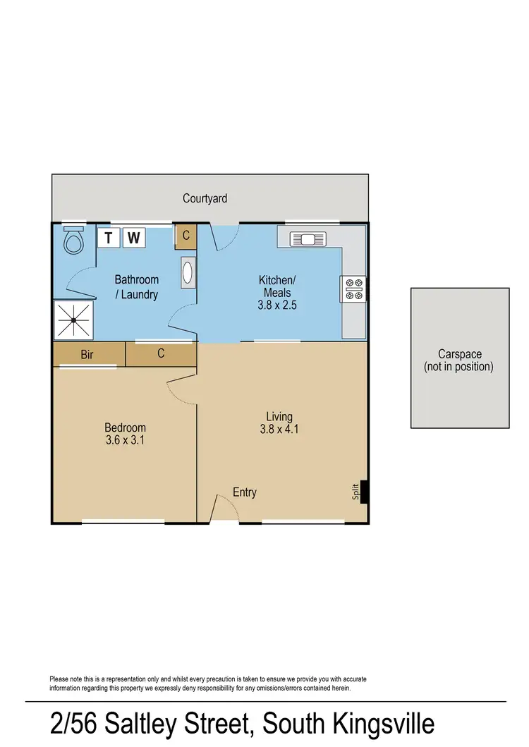 Floorplan of Homely apartment listing, 2/56 Saltley Street, South Kingsville VIC 3015