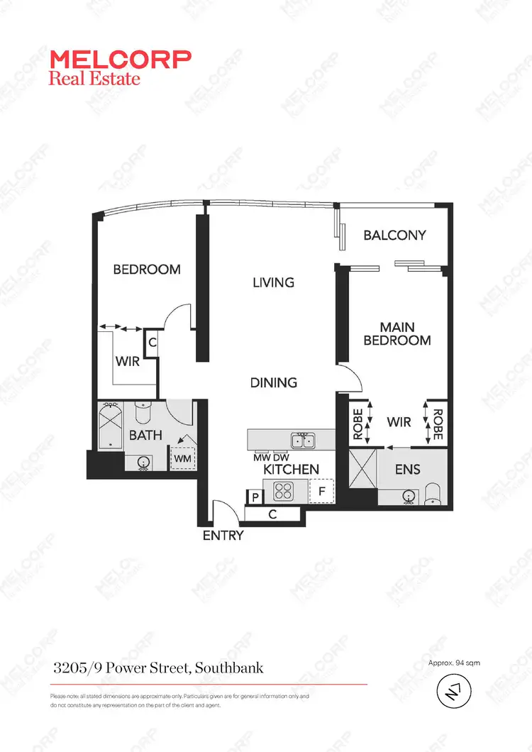 Floorplan of Homely apartment listing, 3205/9 Power Street, Southbank VIC 3006