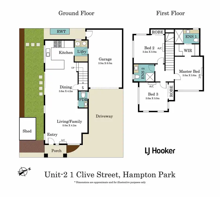 Floorplan of Homely townhouse listing, 2 & 3 of 1 Clive Street, Hampton Park VIC 3976