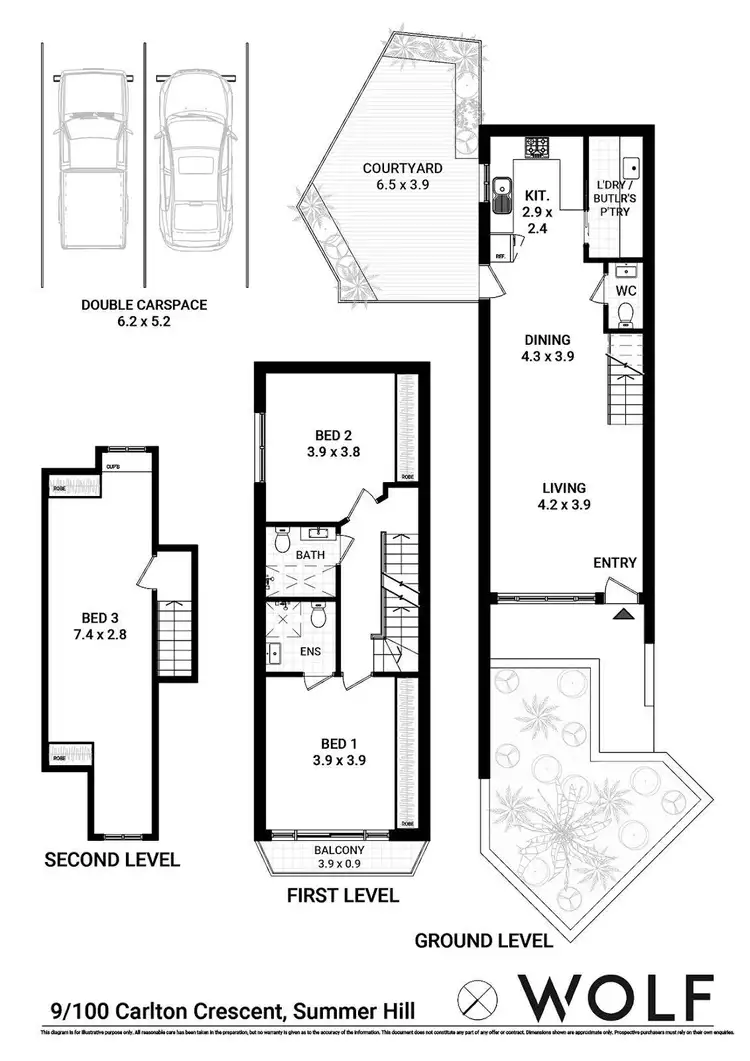 Floorplan of Homely townhouse listing, 9/100 Carlton Crescent, Summer Hill NSW 2130