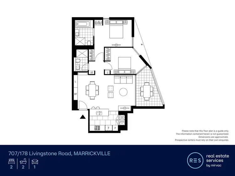 Floorplan of Homely apartment listing, 707/178 Livingstone Road, Marrickville NSW 2204