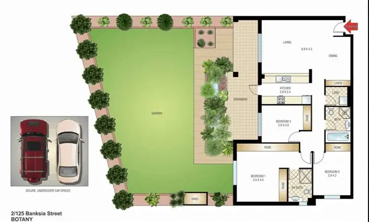 Floorplan of Homely apartment listing, 2/125 Banksia Street, Botany NSW 2019