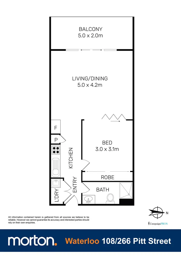 Floorplan of Homely apartment listing, 108/266 Pitt Street, Waterloo NSW 2017