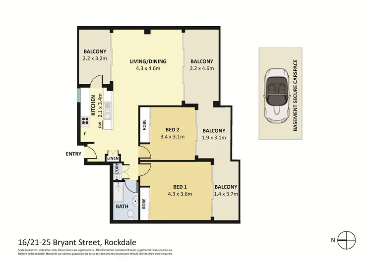 Floorplan of Homely apartment listing, 16/21-25 Bryant Street, Rockdale NSW 2216