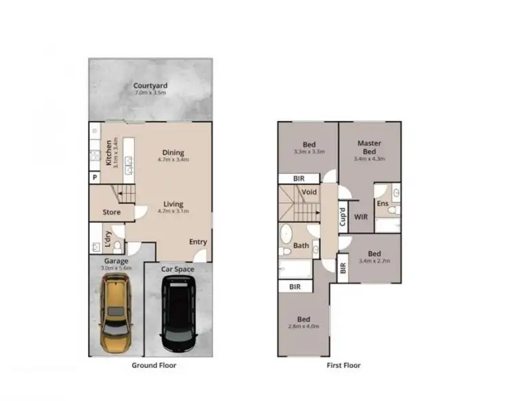 Floorplan of Homely townhouse listing, 6/40-48 MacAdie Way, Merrimac QLD 4226