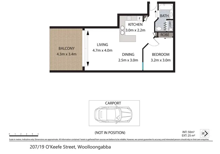 Floorplan of Homely unit listing, 207/19 O'Keefe Street, Woolloongabba QLD 4102