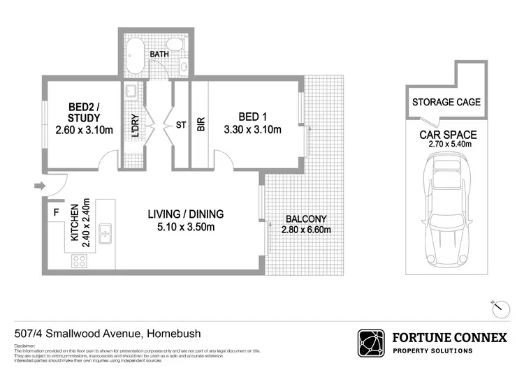 Floorplan of Homely apartment listing, 507/4-8 Smallwood Avenue, Homebush NSW 2140