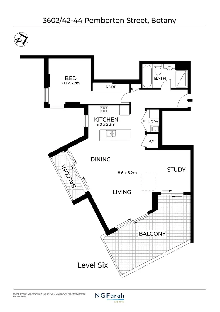 Floorplan of Homely apartment listing, 602C/42-44 Pemberton Street, Botany NSW 2019