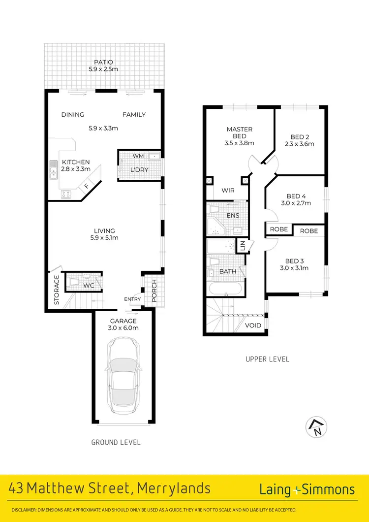 Floorplan of Homely semi-detached listing, 43 Matthew Street, Merrylands NSW 2160