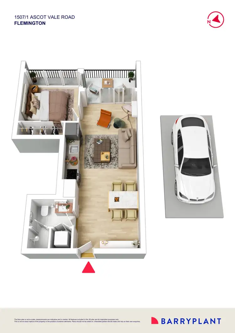 Floorplan of Homely apartment listing, 1507/1 Ascot Vale Road, Flemington VIC 3031