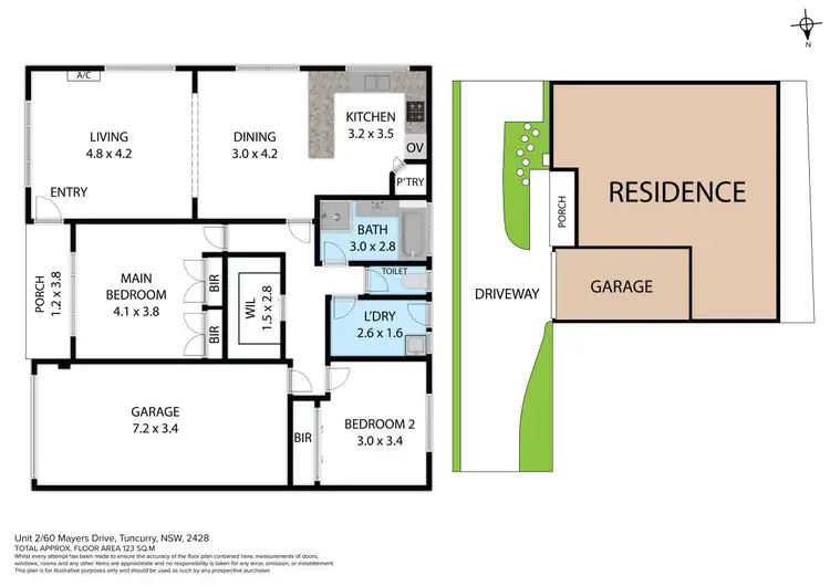 Floorplan of Homely villa listing, 2/60 Mayers Drive, Tuncurry NSW 2428