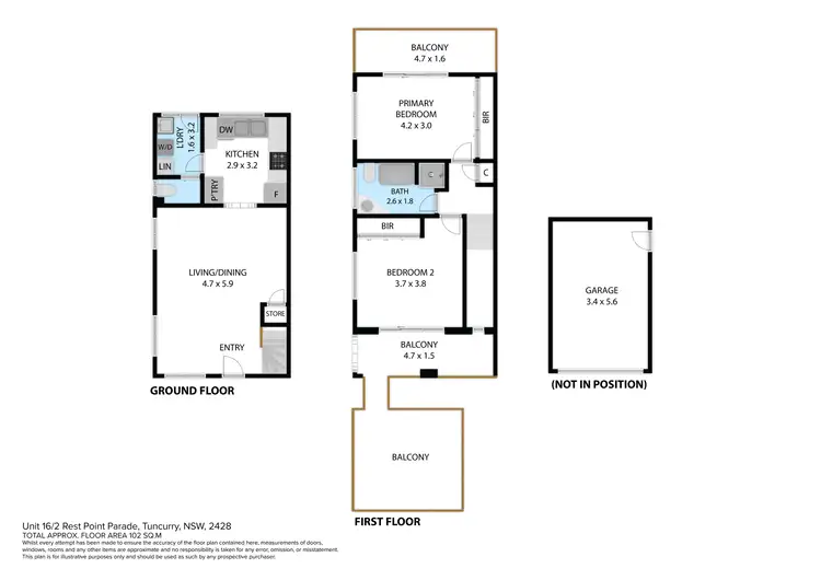 Floorplan of Homely townhouse listing, 16/2 Rest Point Parade, Tuncurry NSW 2428