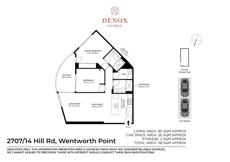 Floorplan of Homely apartment listing, Level 27/2707/14 Hill Road, Wentworth Point NSW 2127