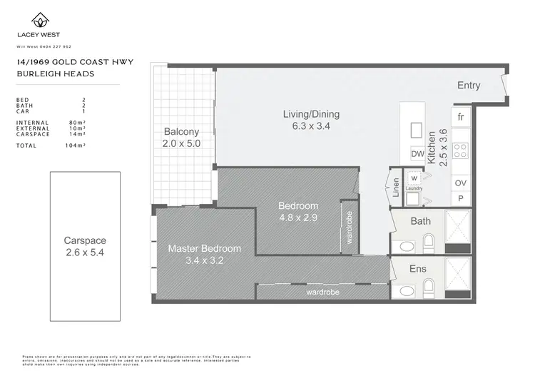 Floorplan of Homely unit listing, 14/1969 Gold Coast Highway, Burleigh Heads QLD 4220