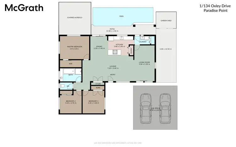 Floorplan of Homely semi-detached listing, 1/134 Oxley Drive, Paradise Point QLD 4216