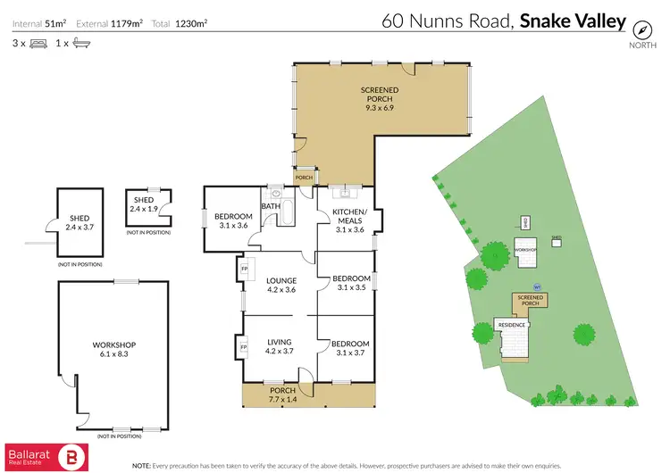 Floorplan of Homely house listing, 60 Nunns Road, Snake Valley VIC 3351