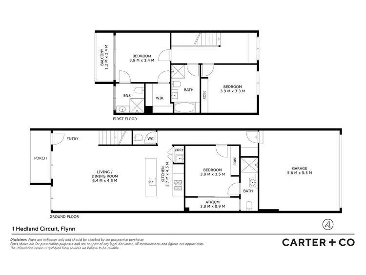 Floorplan of Homely townhouse listing, 2/1 Hedland Circuit, Flynn ACT 2615