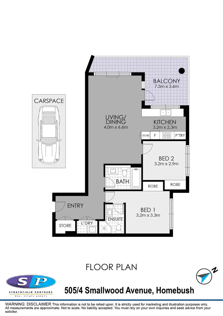 Floorplan of Homely apartment listing, 505/4 Smallwood Avenue, Homebush NSW 2140