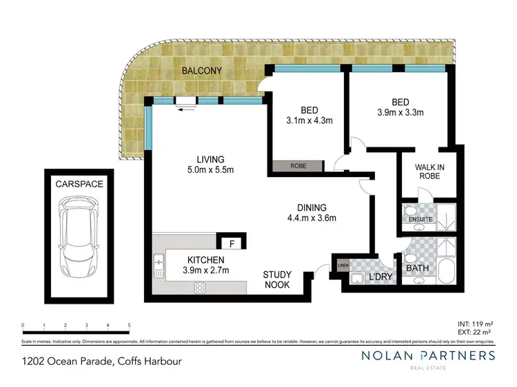 Floorplan of Homely apartment listing, 1202/121 Ocean Parade, Coffs Harbour NSW 2450