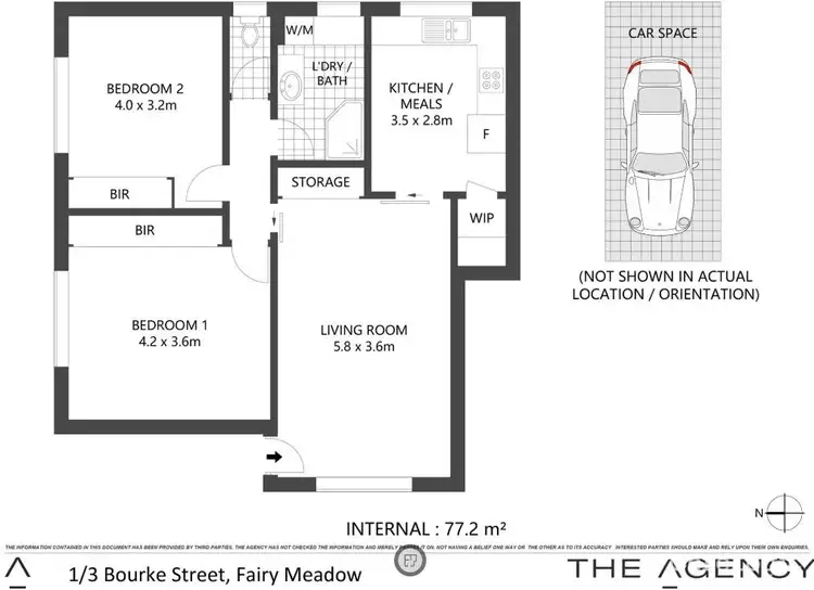 Floorplan of Homely unit listing, 1/3 Bourke Street, Fairy Meadow NSW 2519