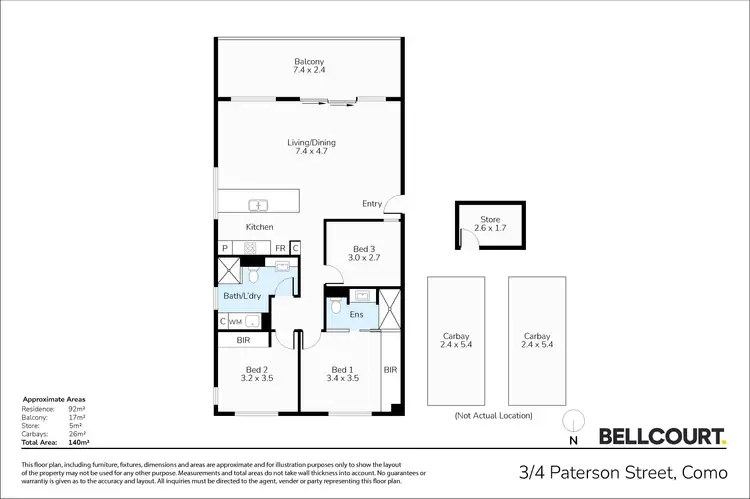 Floorplan of Homely apartment listing, 3/4 Paterson Street, Como WA 6152