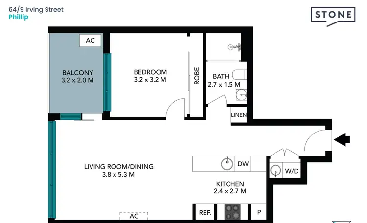 Floorplan of Homely apartment listing, 64/9 Irving Street, Phillip ACT 2606