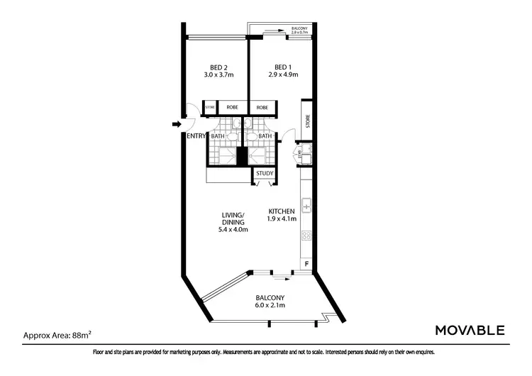 Floorplan of Homely apartment listing, 412/4 Lyrique Lane, Newcastle NSW 2300