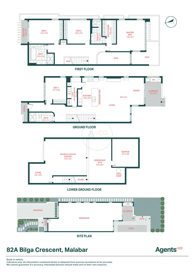 Floorplan of Homely semi-detached listing, 82A Bilga Crescent, Malabar NSW 2036