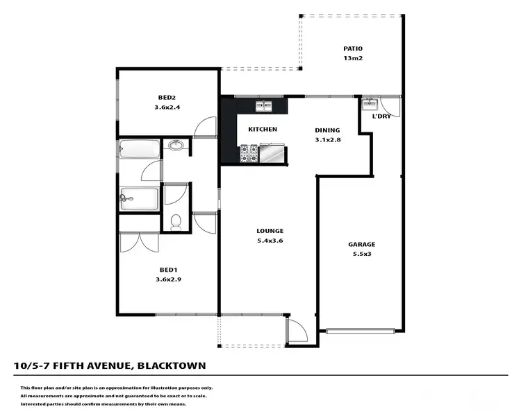 Floorplan of Homely villa listing, 10/5-7 Fifth Avenue, Blacktown NSW 2148