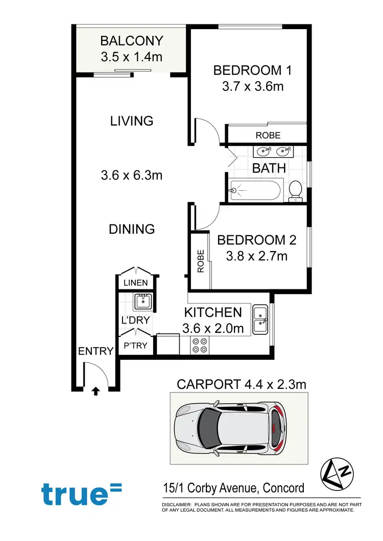 Floorplan of Homely apartment listing, 15/1-3 Corby Avenue, Concord NSW 2137