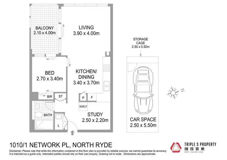 Floorplan of Homely apartment listing, 1010/1 Network Place, North Ryde NSW 2113