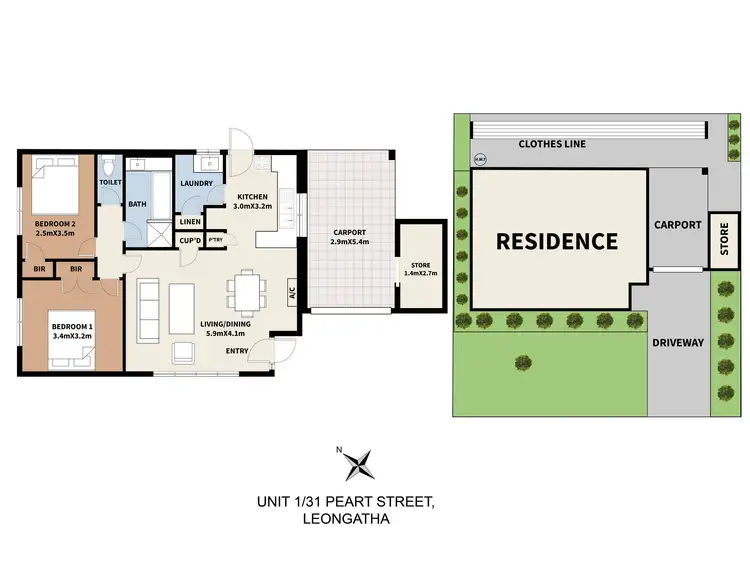 Floorplan of Homely unit listing, 1/31 Peart Street, Leongatha VIC 3953