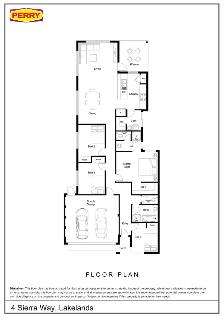 Floorplan of Homely house listing, 4 Sierra Way, Lakelands WA 6180