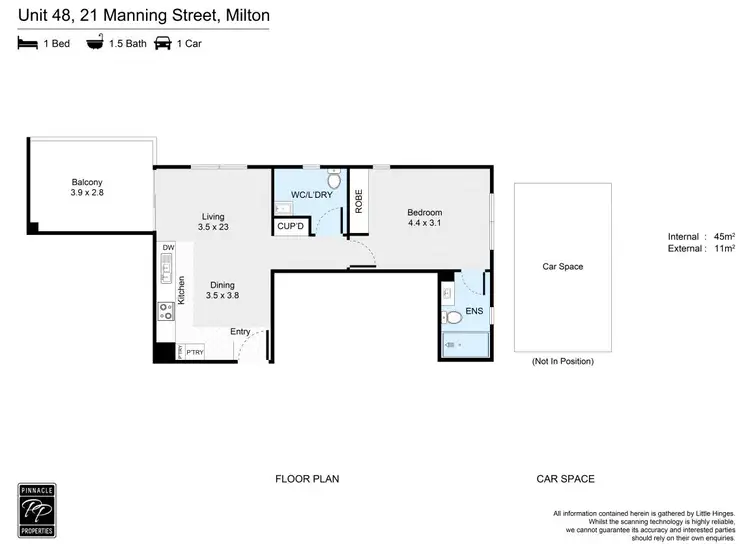 Floorplan of Homely unit listing, 48/21 Manning Street, Milton QLD 4064