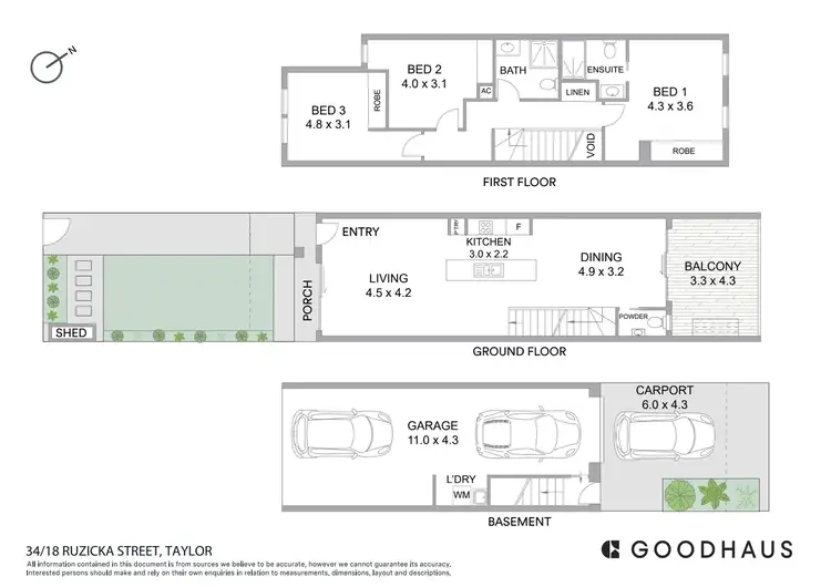 Floorplan of Homely townhouse listing, 34/18 Ruzicka Street, Taylor ACT 2913