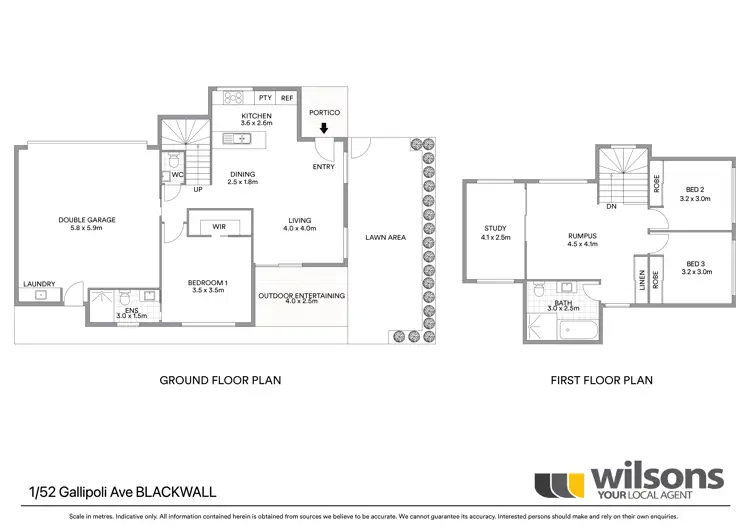 Floorplan of Homely townhouse listing, 1/52 Gallipoli Avenue, Blackwall NSW 2256