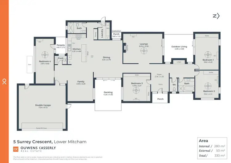 Floorplan of Homely house listing, 5 Surrey Crescent, Lower Mitcham SA 5062
