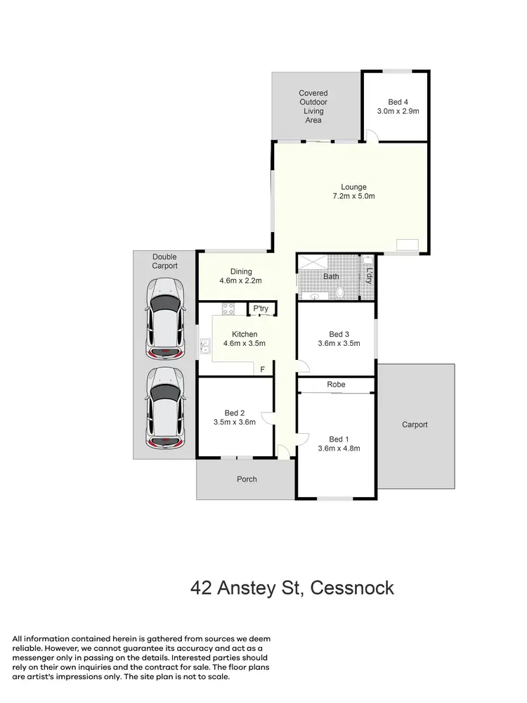 Floorplan of Homely house listing, 42 Anstey Street, Cessnock NSW 2325