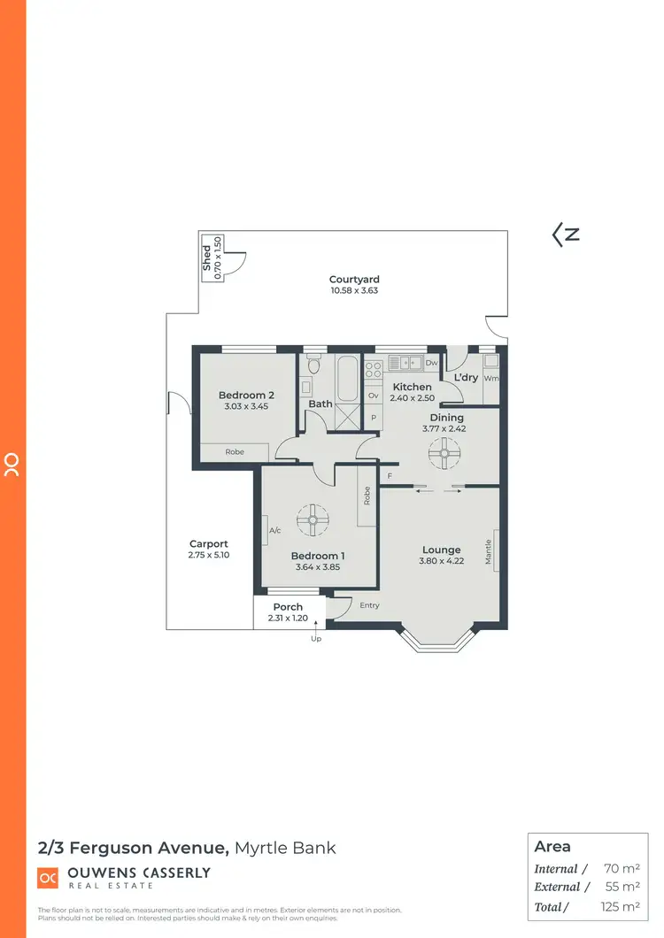 Floorplan of Homely unit listing, 2/3 Ferguson Avenue, Myrtle Bank SA 5064