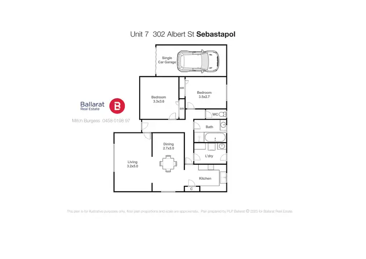 Floorplan of Homely unit listing, 7/302 Albert Street, Sebastopol VIC 3356