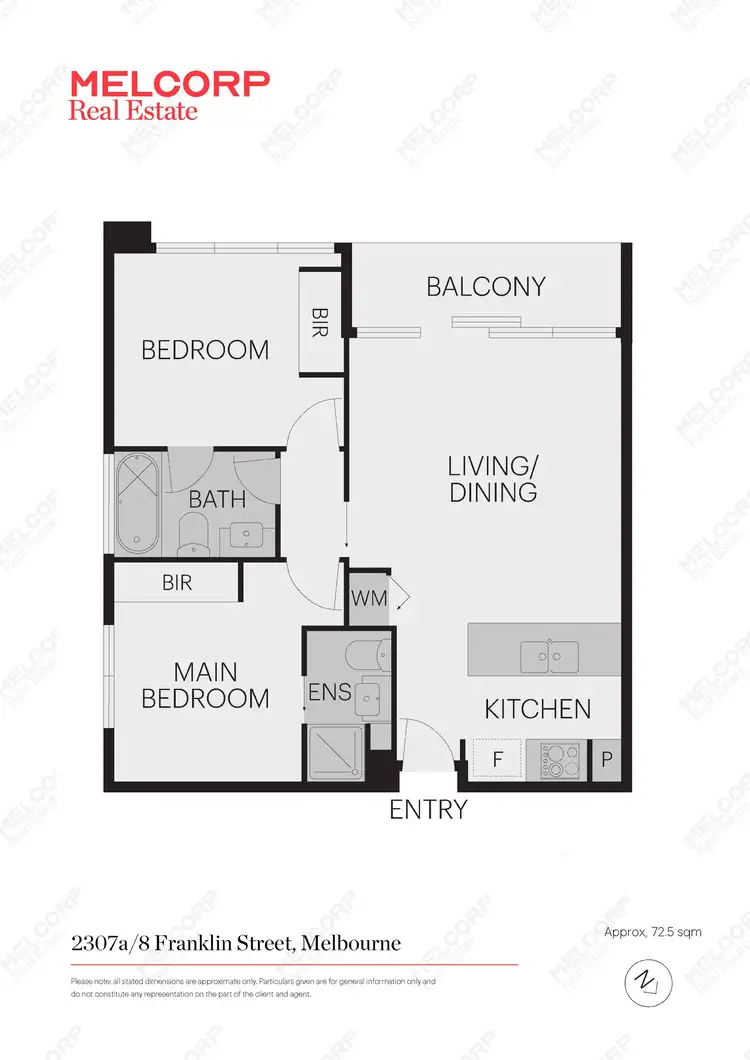 Floorplan of Homely apartment listing, 2307a/8 Franklin Street, Melbourne VIC 3000