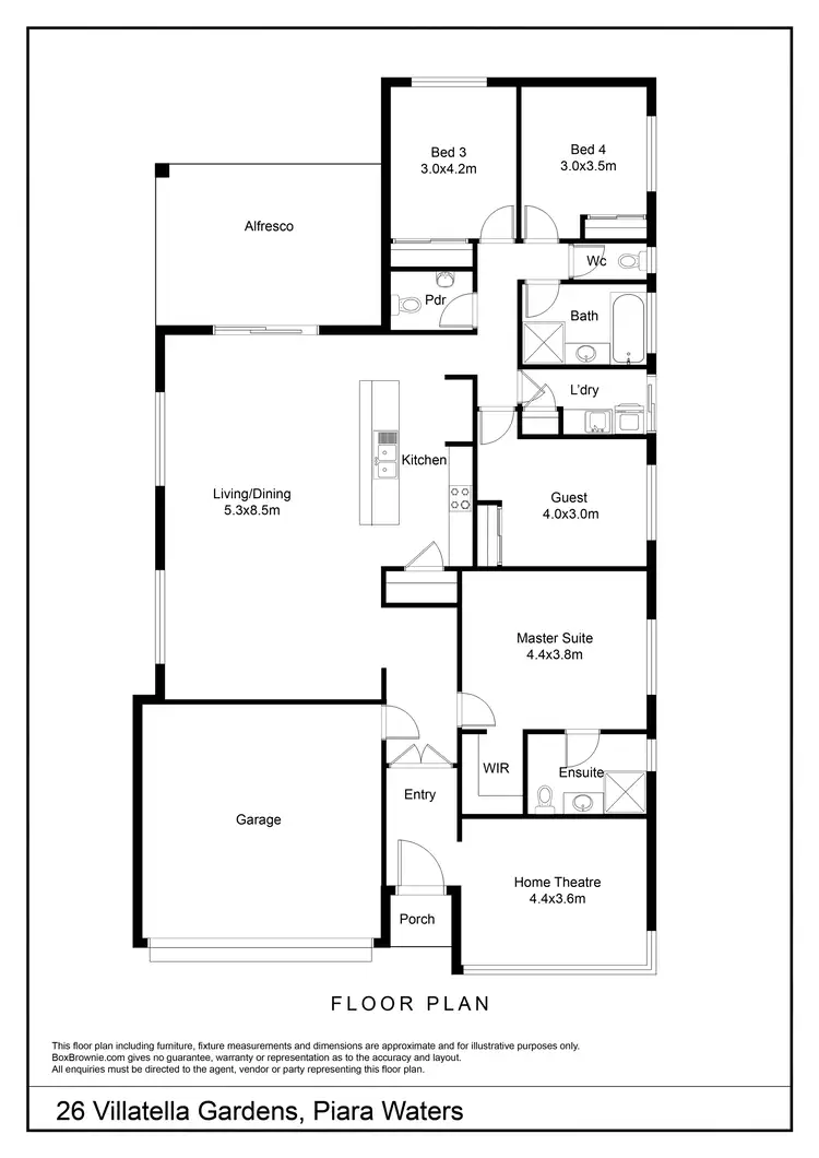 Floorplan of Homely house listing, 26 Villatella Gardens, Piara Waters WA 6112