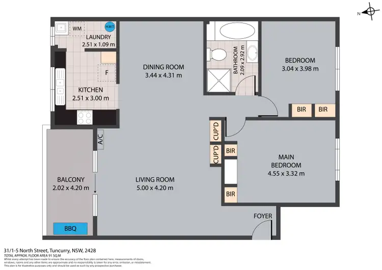 Floorplan of Homely unit listing, 31/1-5 North Street, Tuncurry NSW 2428