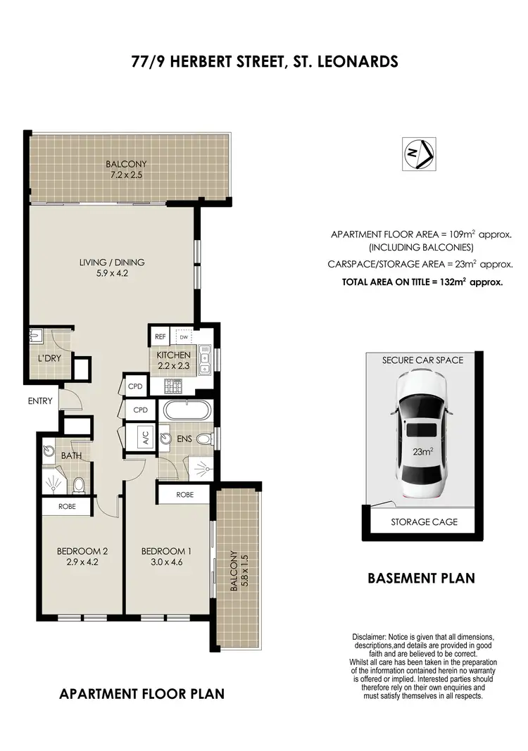 Floorplan of Homely apartment listing, 77/9 Herbert Street, St Leonards NSW 2065