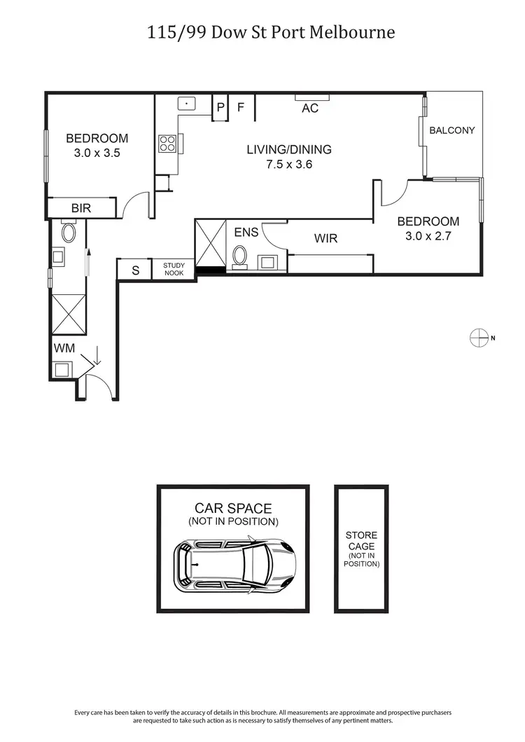 Floorplan of Homely apartment listing, 115/99 Dow Street, Port Melbourne VIC 3207