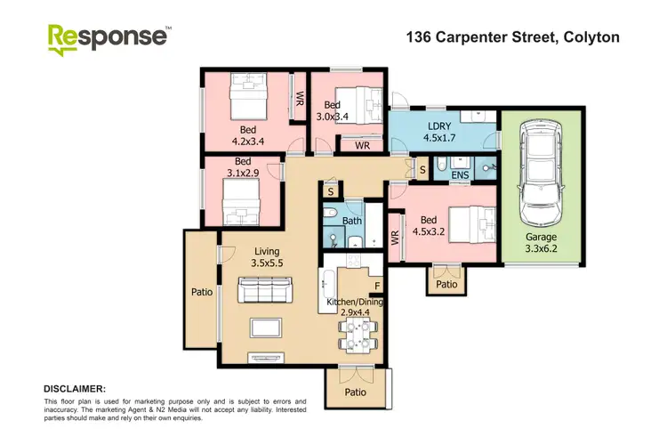 Floorplan of Homely semi-detached listing, 136 Carpenter Street, Colyton NSW 2760