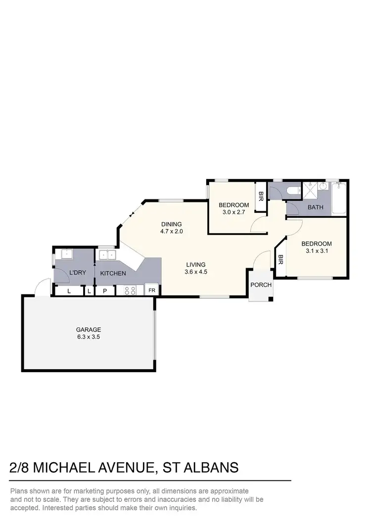 Floorplan of Homely unit listing, 2/8 Michael Avenue, St Albans VIC 3021